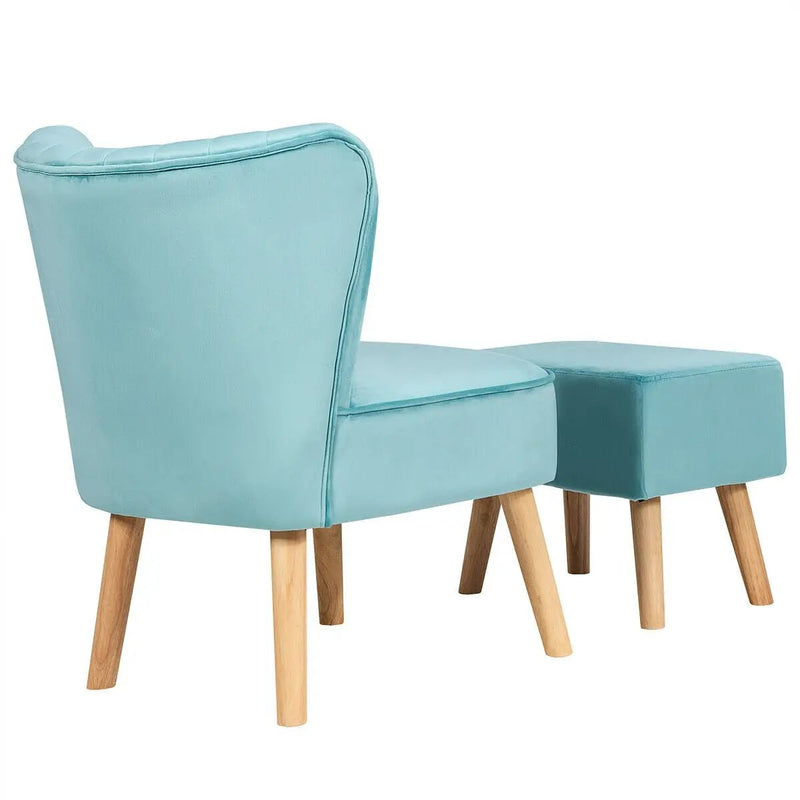 Modern Accent Chair Ottoman Set with Footstool by DirectDeals