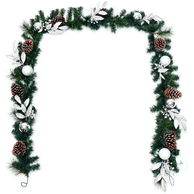 9 Feet Pre-Lit Artificial Christmas Garland with LED Lights by DirectDeals