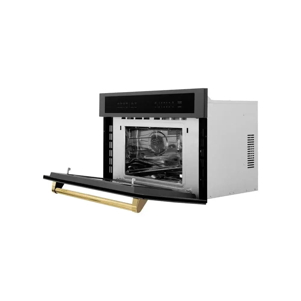 ZLINE 30” Convection Microwave, Black Stainless, Gold MWOZ-30-BS-G by Farmhouse Kitchen and Bath