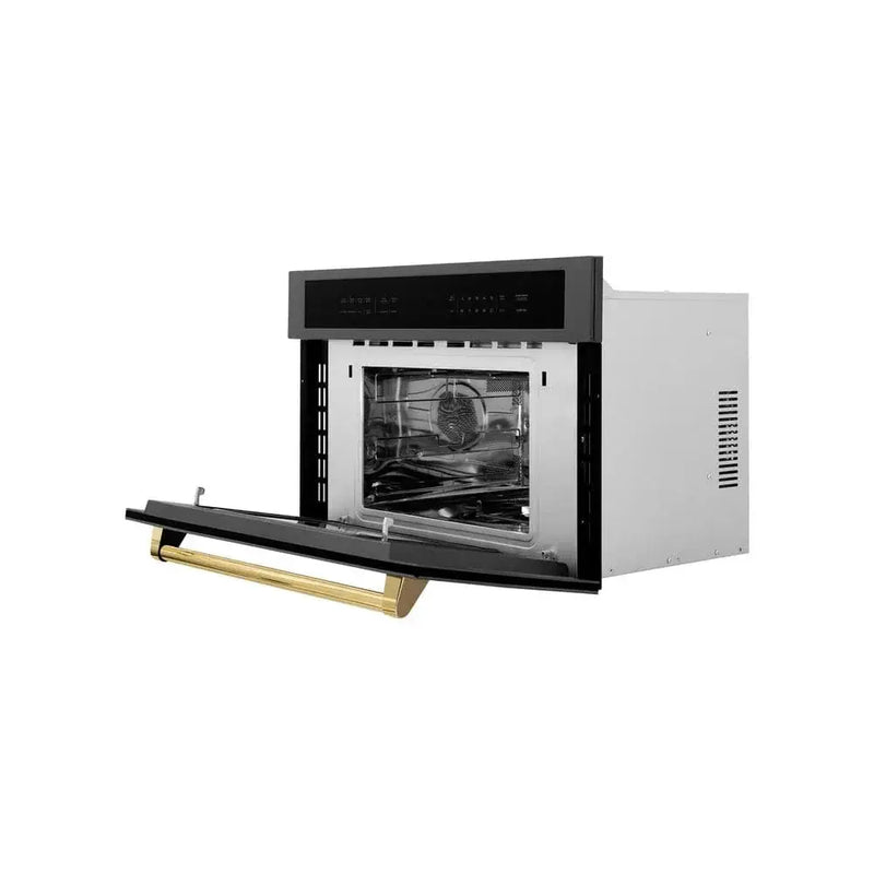 ZLINE 30” Convection Microwave, Black Stainless, Gold MWOZ-30-BS-G by Farmhouse Kitchen and Bath