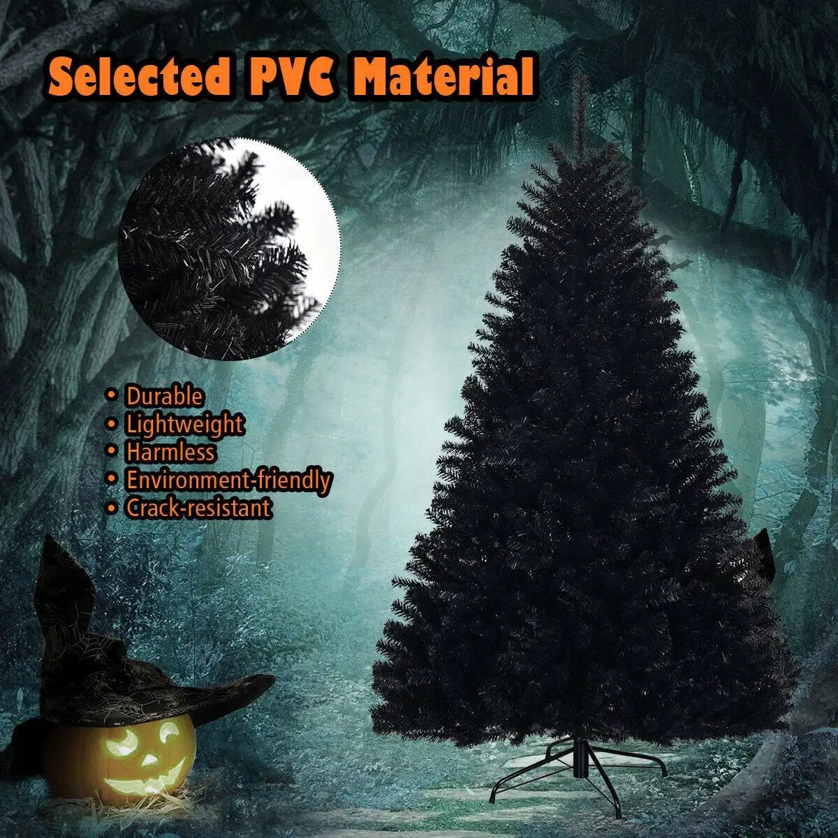 6 Feet Hinged Artificial Halloween Christmas Tree by DirectDeals