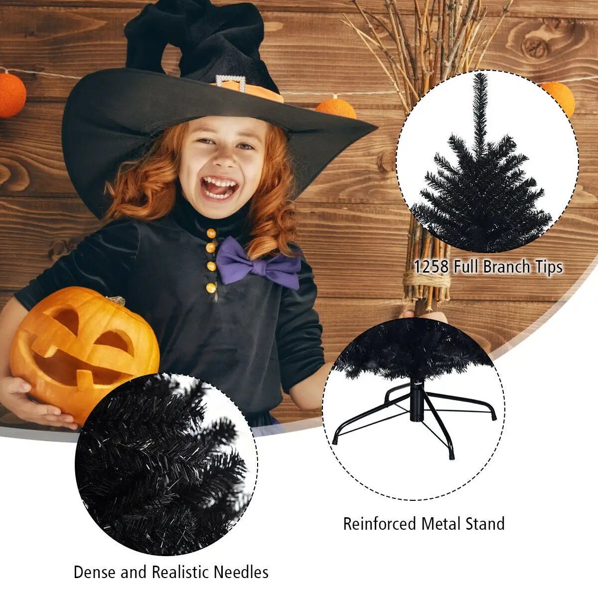 7.5 Feet Hinged Artificial Halloween Christmas Tree by DirectDeals