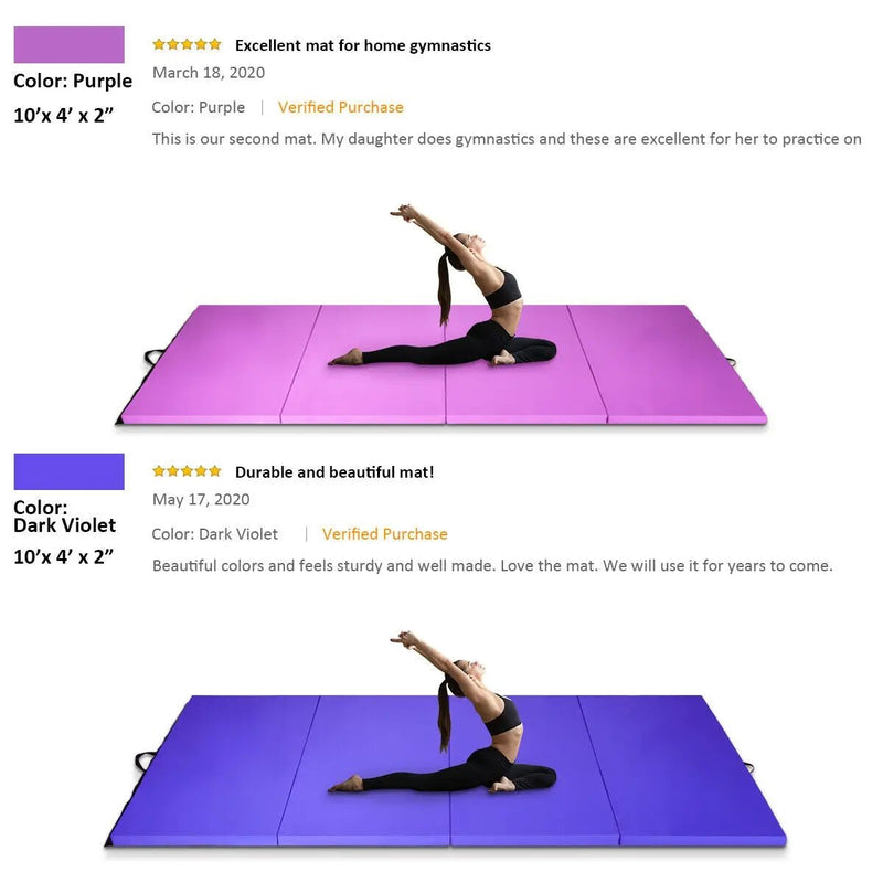 4 Feet x 10 Feet x 2 Inch Folding Gymnastics Tumbling Gym Mat by DirectDeals