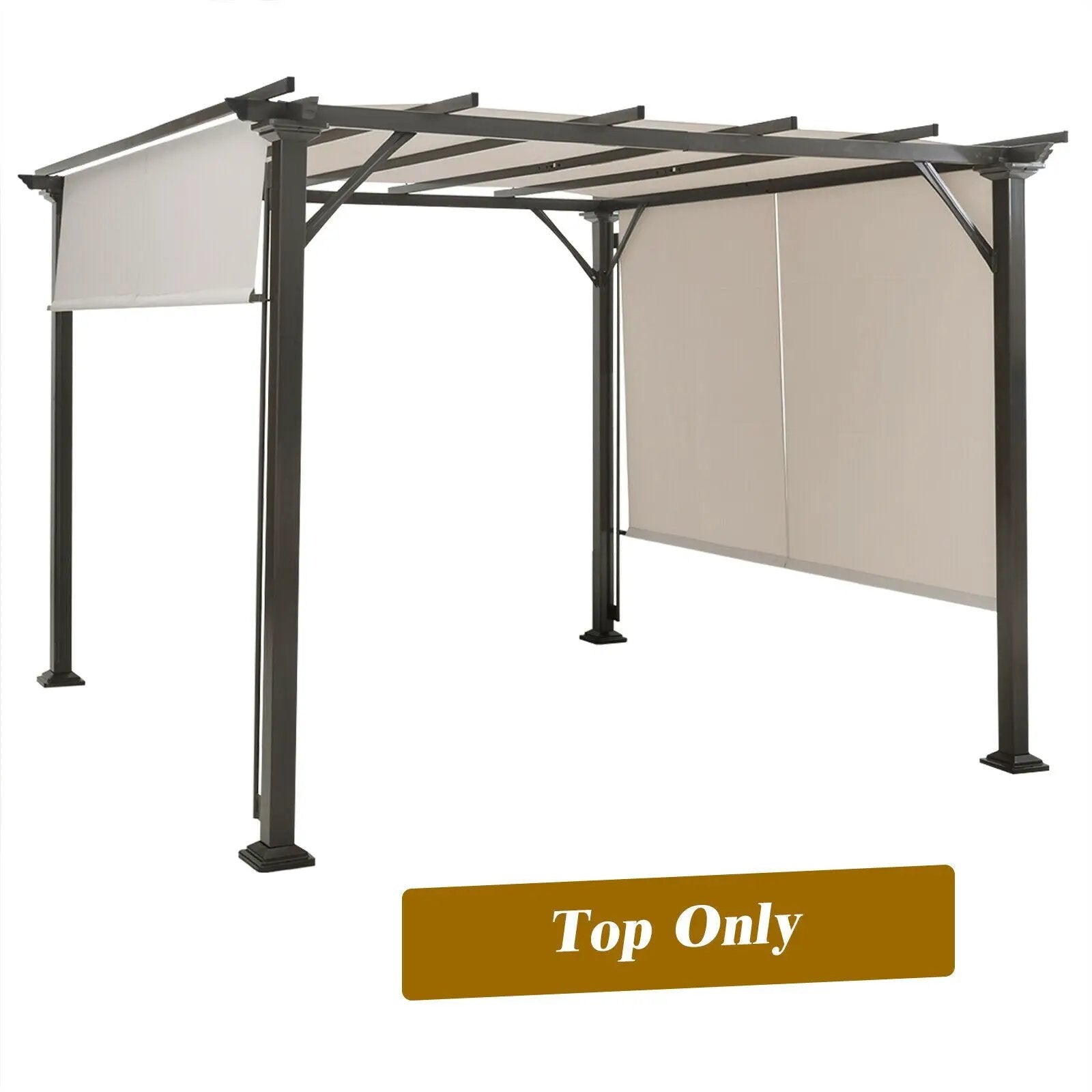 16' x 8' 2Pcs Universal Replacement Canopy for Pergola Structure Sun Awning-Brown by DirectDeals