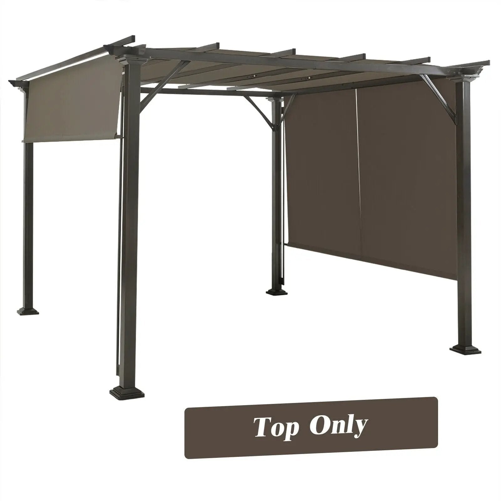 16' x 8' 2Pcs Universal Replacement Canopy for Pergola Structure Sun Awning-Brown by DirectDeals