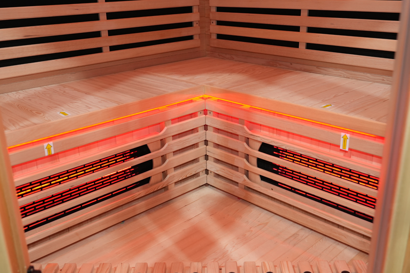 Blisspod I Vienna RED I All-In-One - Full Spectrum + Red Light Therapy I Indoor Corner Premium Sauna I 4-5 Person, photo 14 of 20