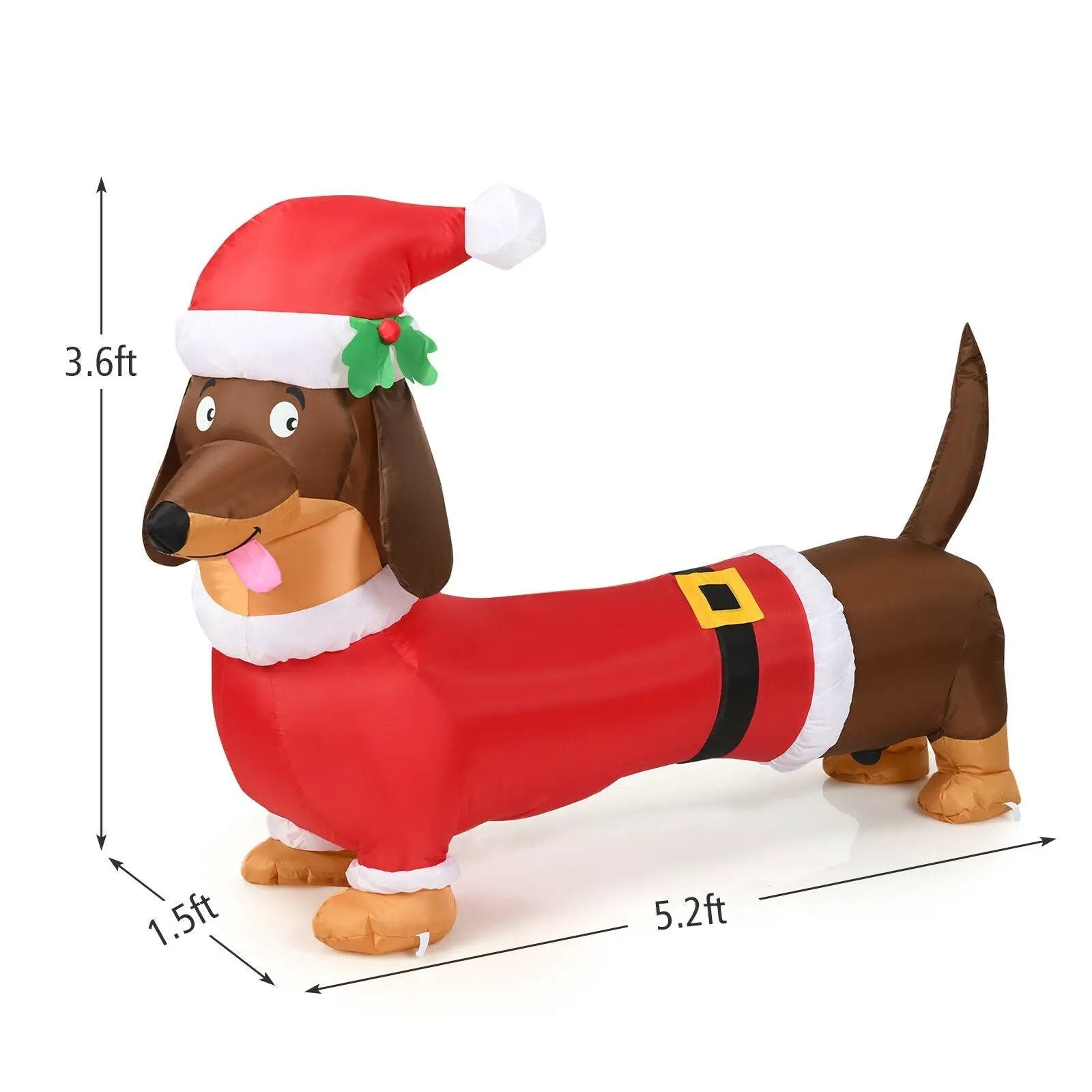 5 Feet Inflatable Christmas Dog with LED Lights by DirectDeals