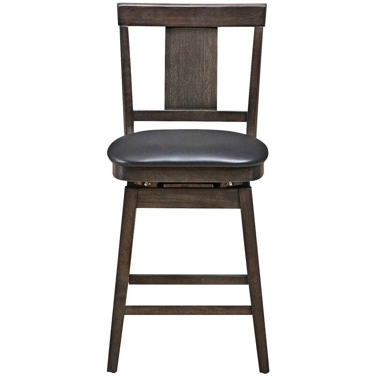 24 inch Swivel Upholstered Counter Height Bar Chair with Rubber Wood Legs by DirectDeals