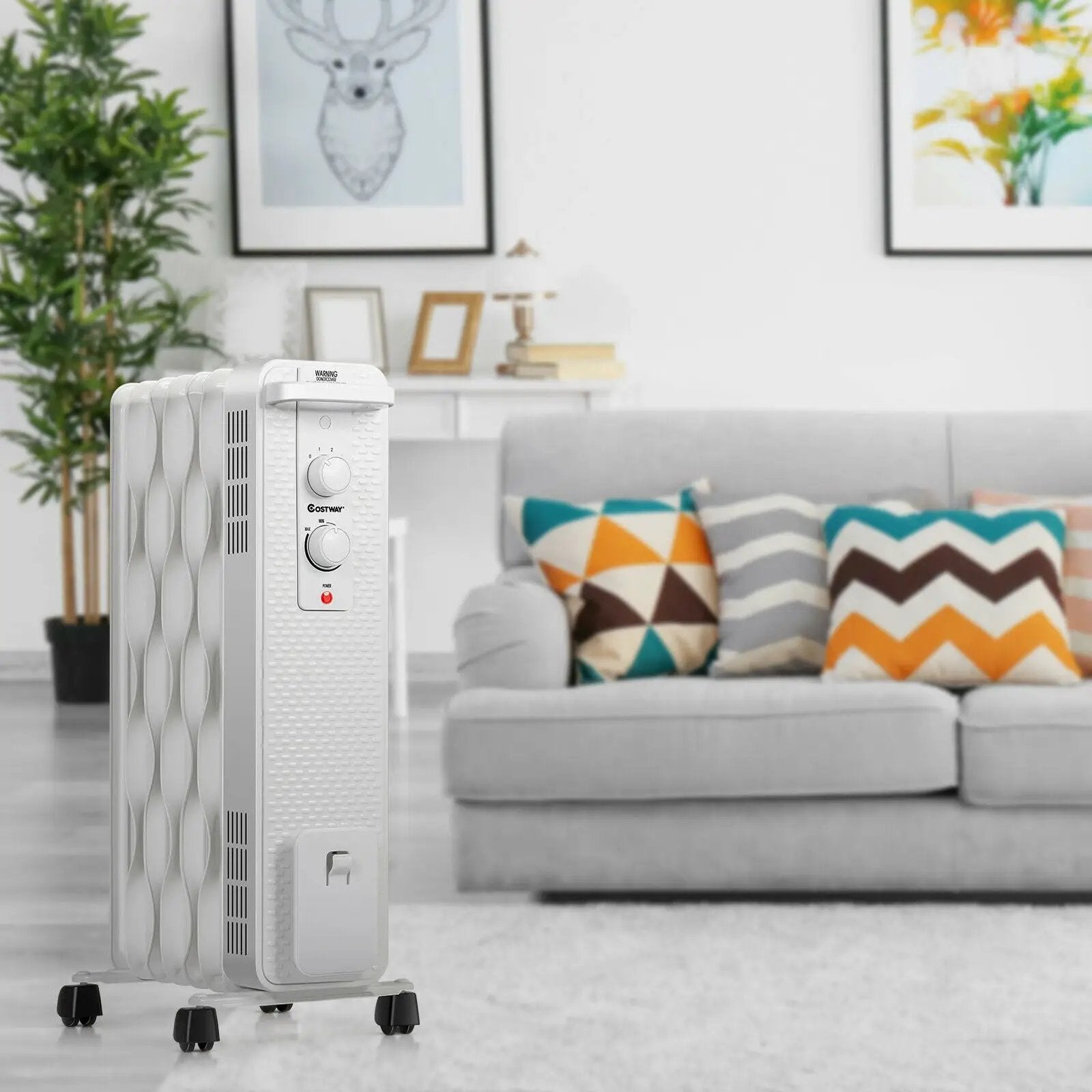 1500 W Oil-Filled Heater Portable Radiator Space Heater with Adjustable Thermostat by DirectDeals