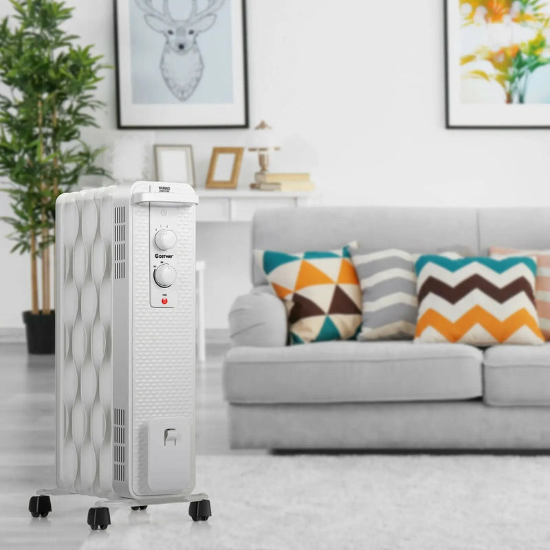 1500 W Oil-Filled Heater Portable Radiator Space Heater with Adjustable Thermostat by DirectDeals