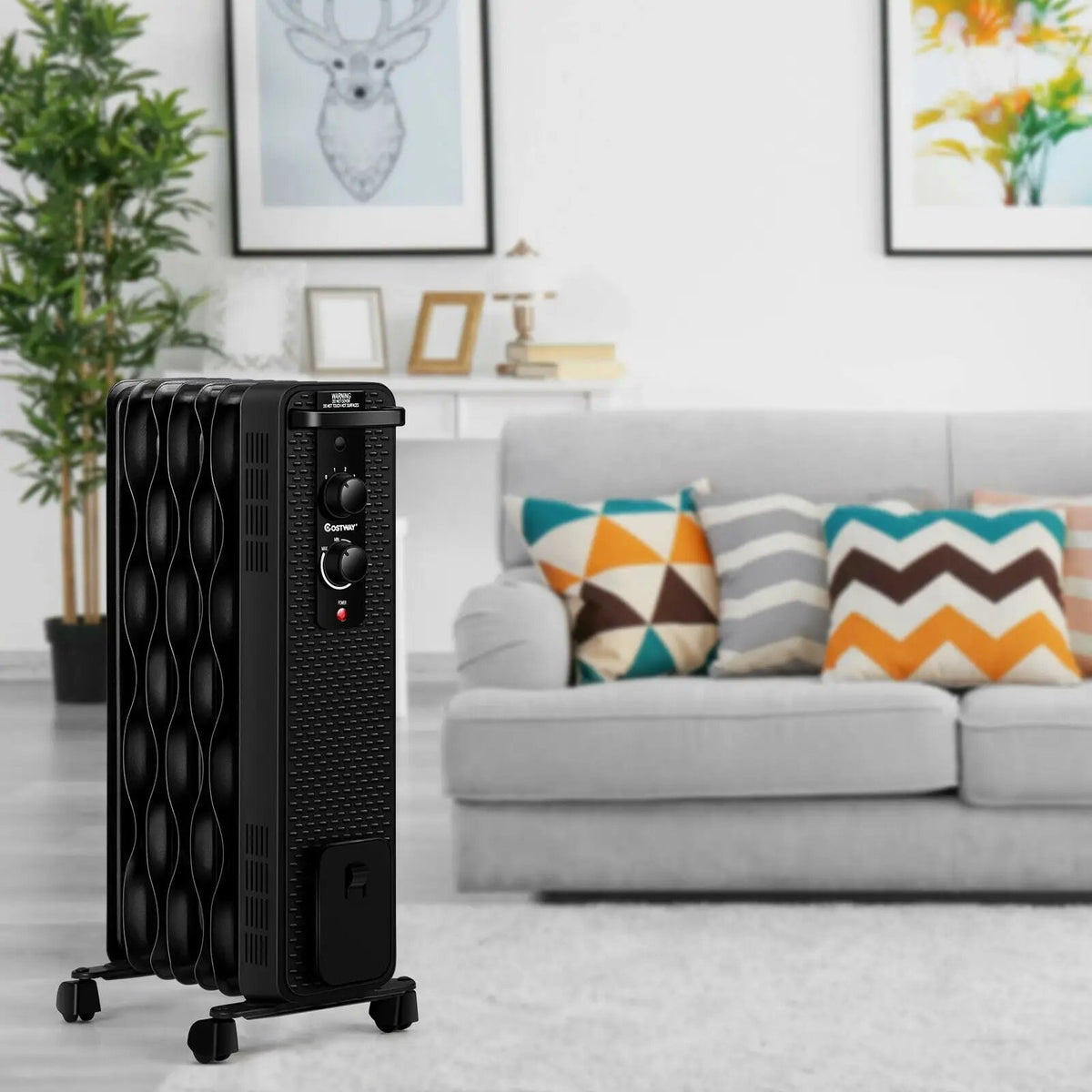 1500 W Oil-Filled Heater Portable Radiator Space Heater with Adjustable Thermostat by DirectDeals