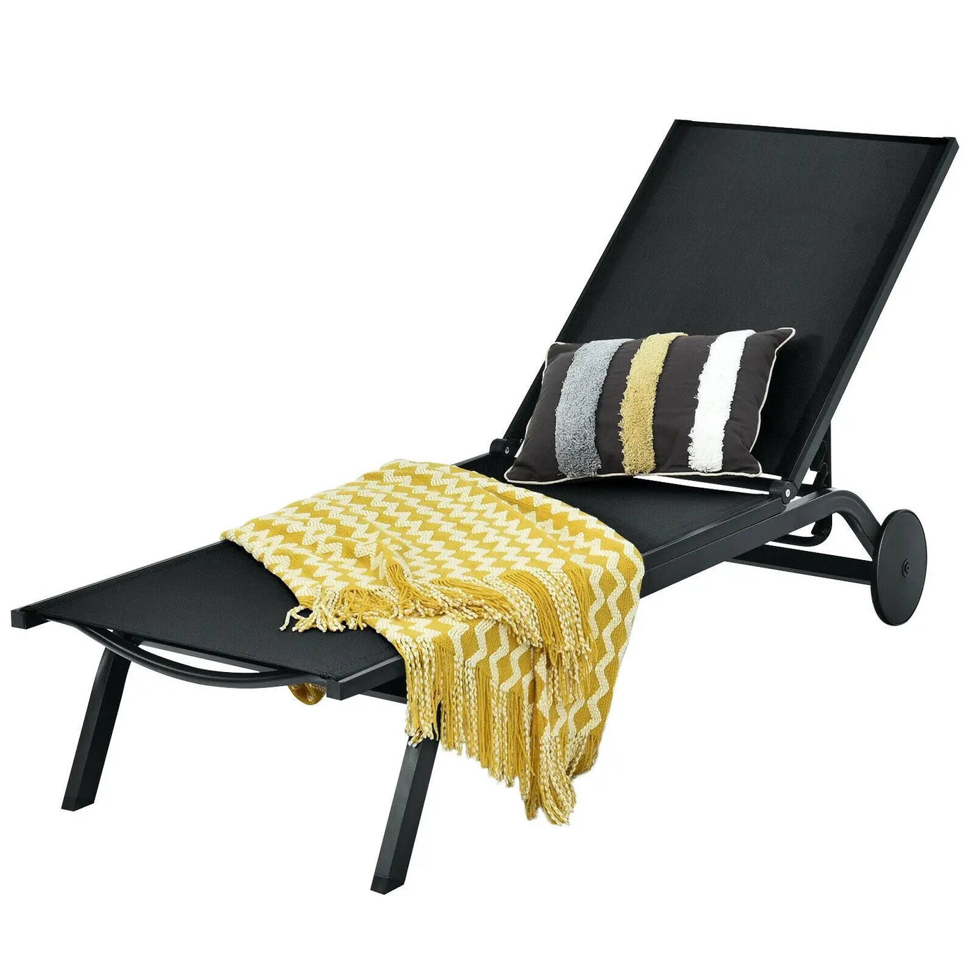 Aluminum Fabric Outdoor Patio Lounge Chair with Adjustable Reclining by DirectDeals