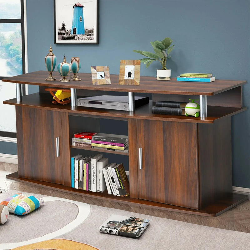 63 Inch TV Entertainment Console Center with 2 Cabinets by DirectDeals