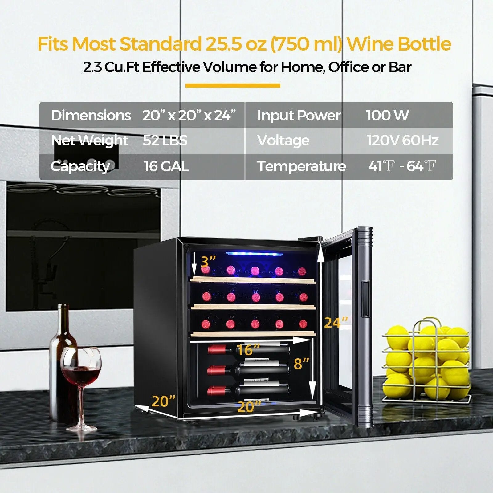 21 Bottle Compressor Wine Cooler Refrigerator with Digital Control by DirectDeals