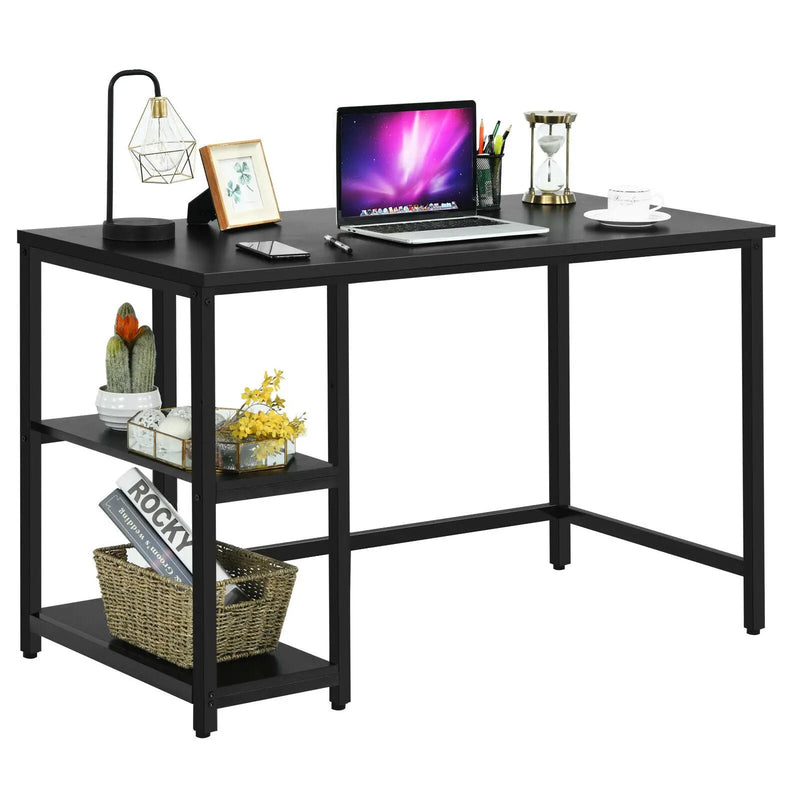 47 Inch Computer Desk Office Study Table Workstation Home with Adjustable Shelf Black by DirectDeals