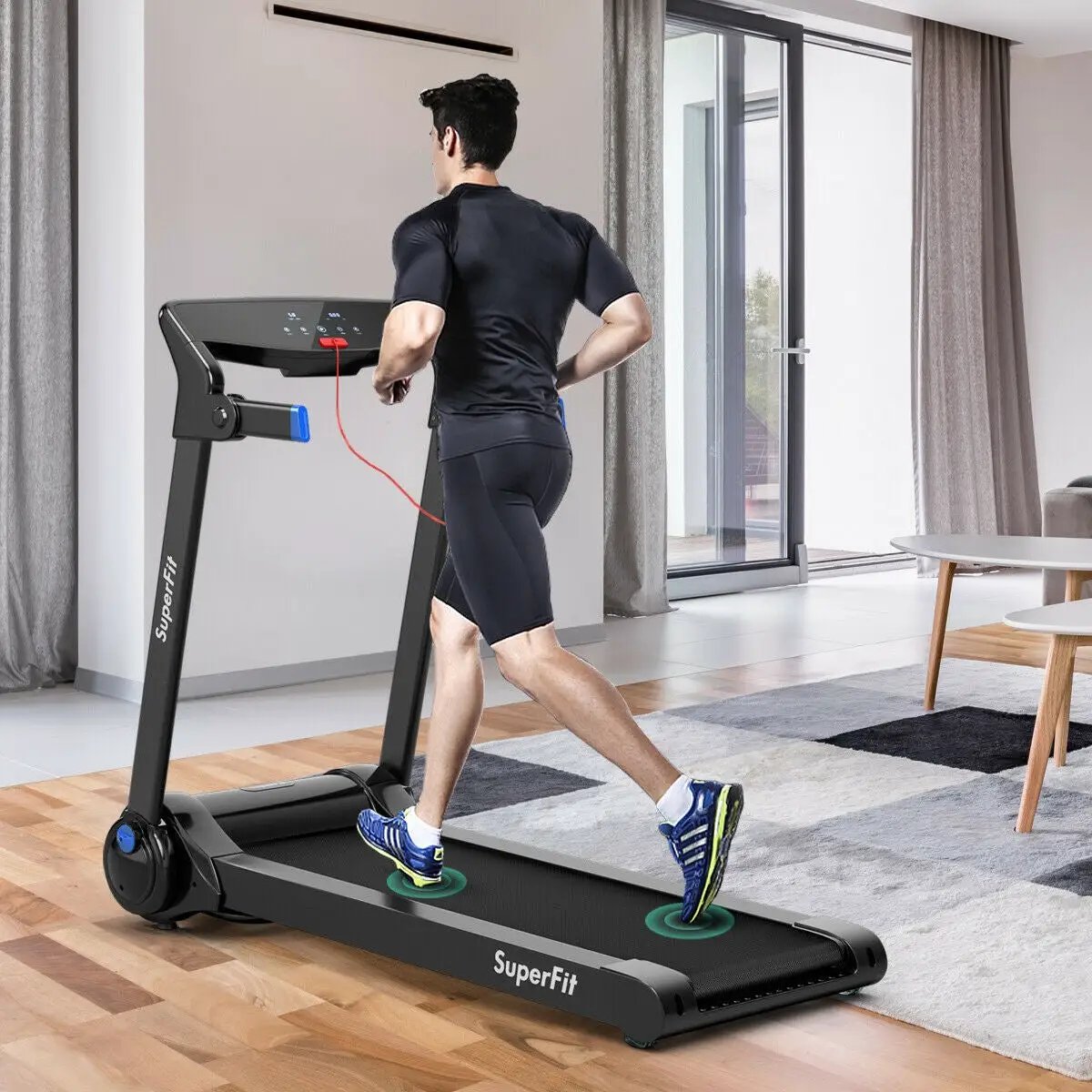 3HP Electric Folding Treadmill with Bluetooth Speaker by DirectDeals