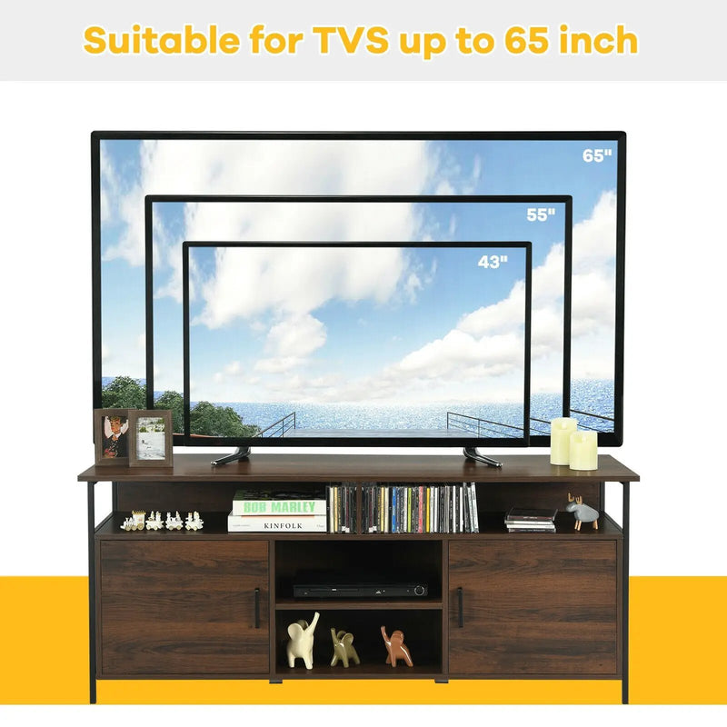 58 Inch Wood TV Stand Entertainment Media Center Console with Storage Cabinet by DirectDeals