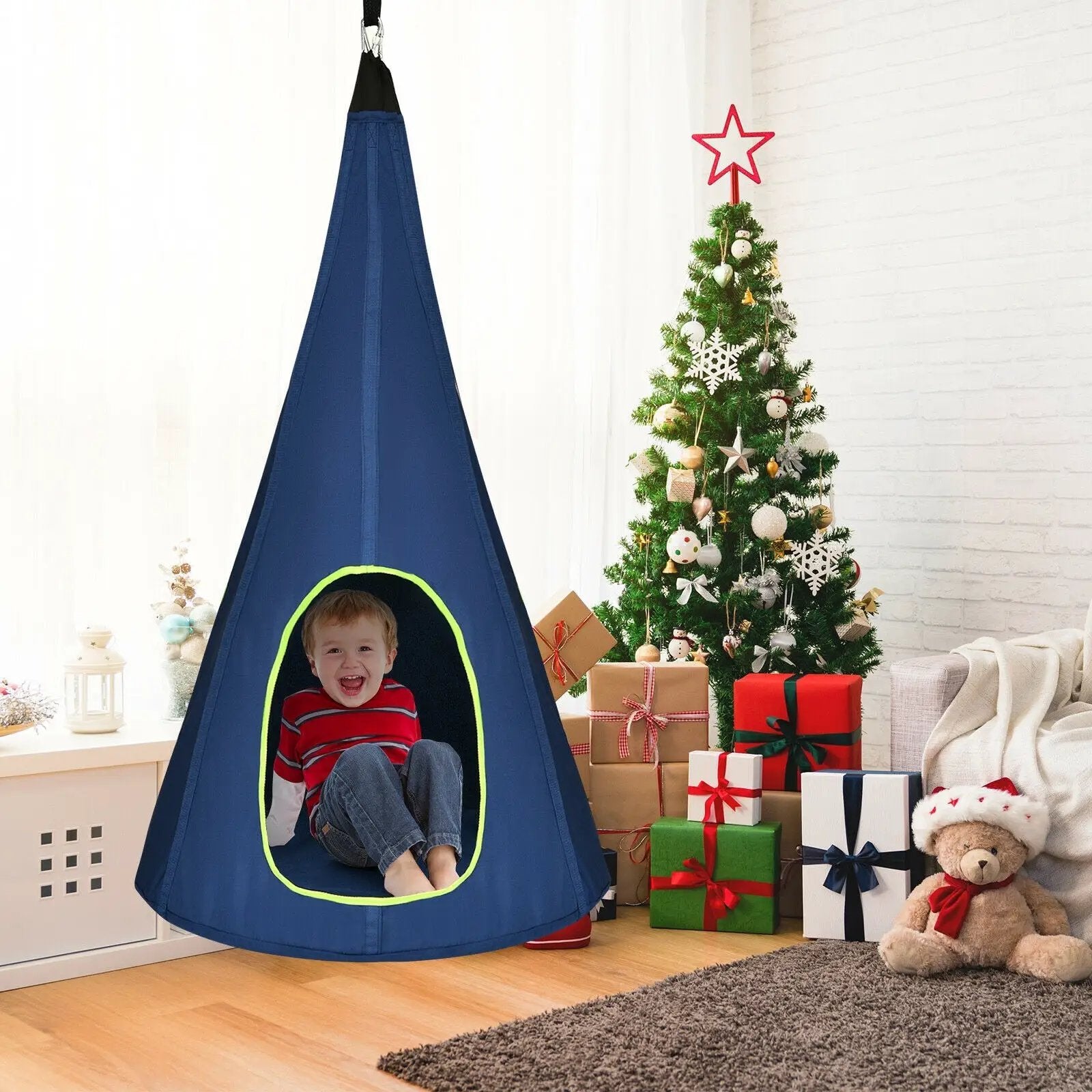 40 Inch Kids Nest Swing Chair Hanging Hammock Seat for Indoor Outdoor by DirectDeals
