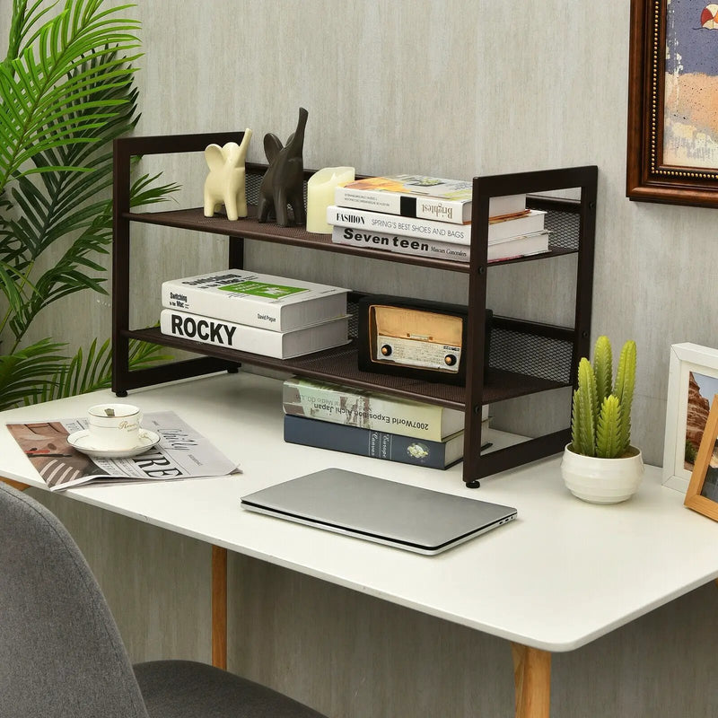 2/3/4 Tiers Flat and Slant Metal Shoe Rack for Entryway Hallway-2-Tier by DirectDeals
