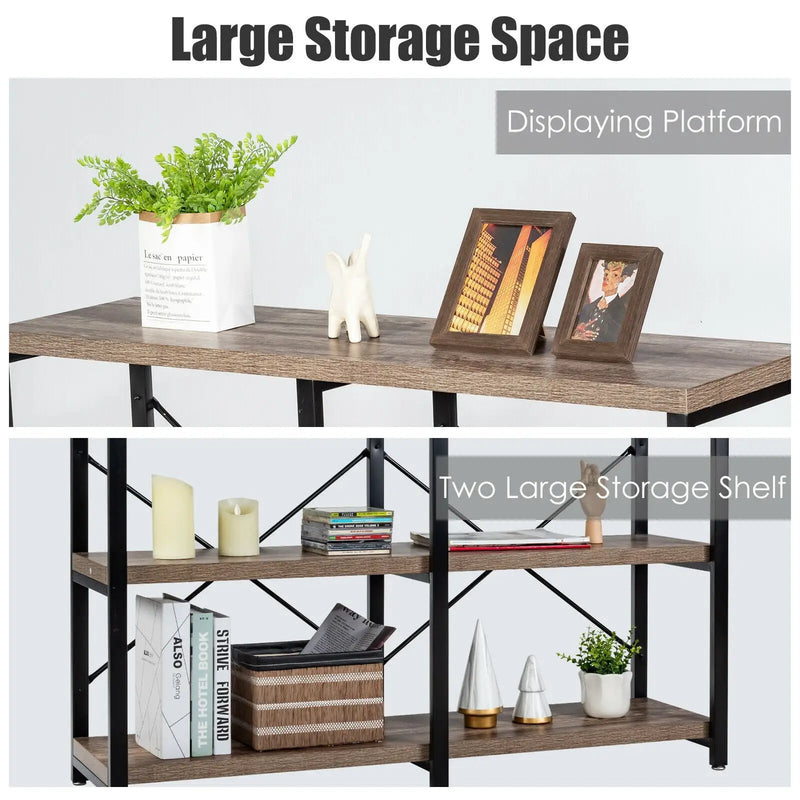 3 Tier 47 Inch Console Metal Frame Sofa Table by DirectDeals