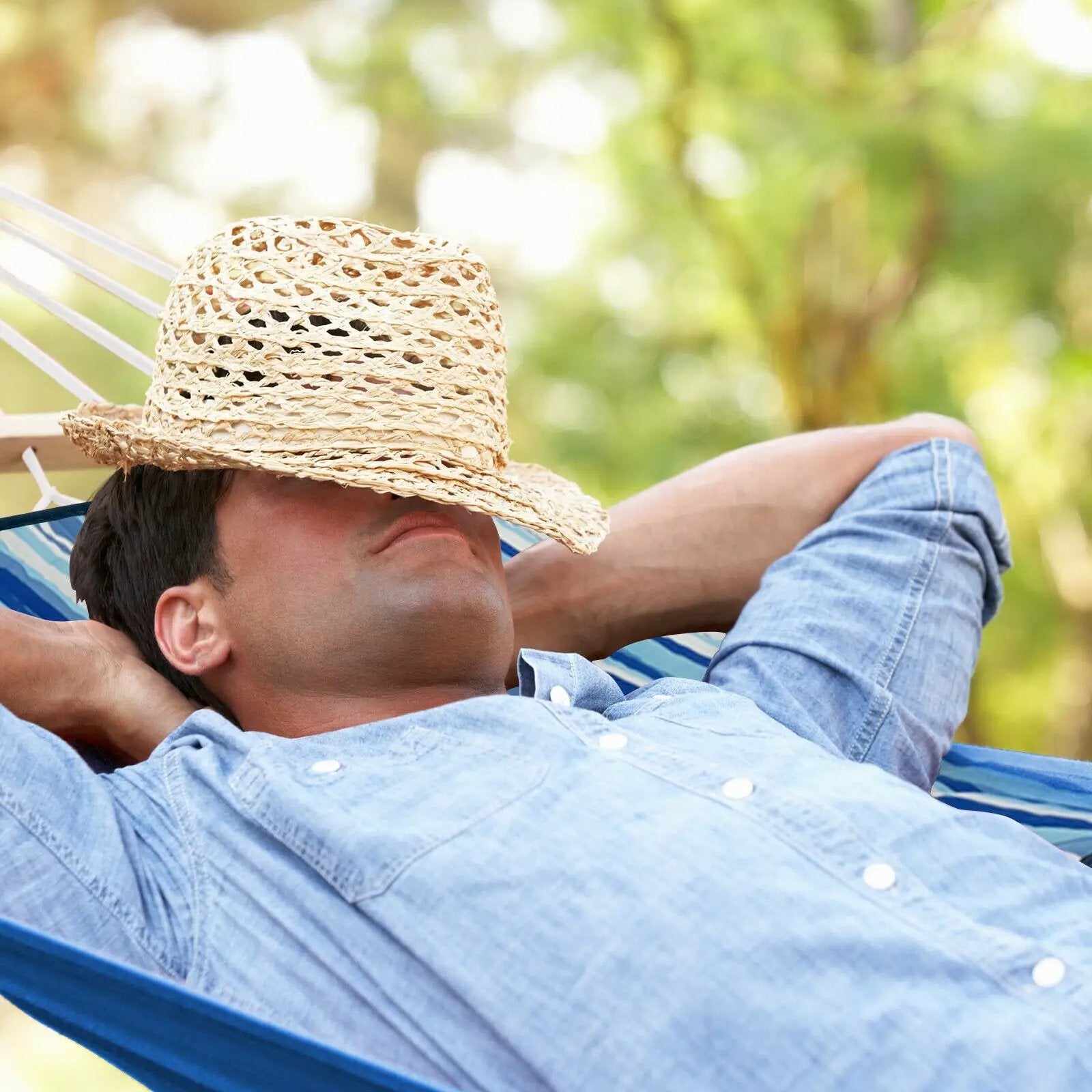 Hammock Chair Stand Set Cotton Swing with Pillow Cup Holder Indoor Outdoor by DirectDeals
