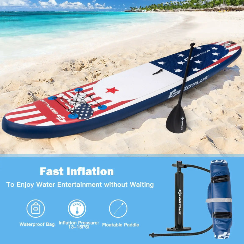 11 Feet Inflatable Stand up Paddle Board with 3 Fins Thruster by DirectDeals