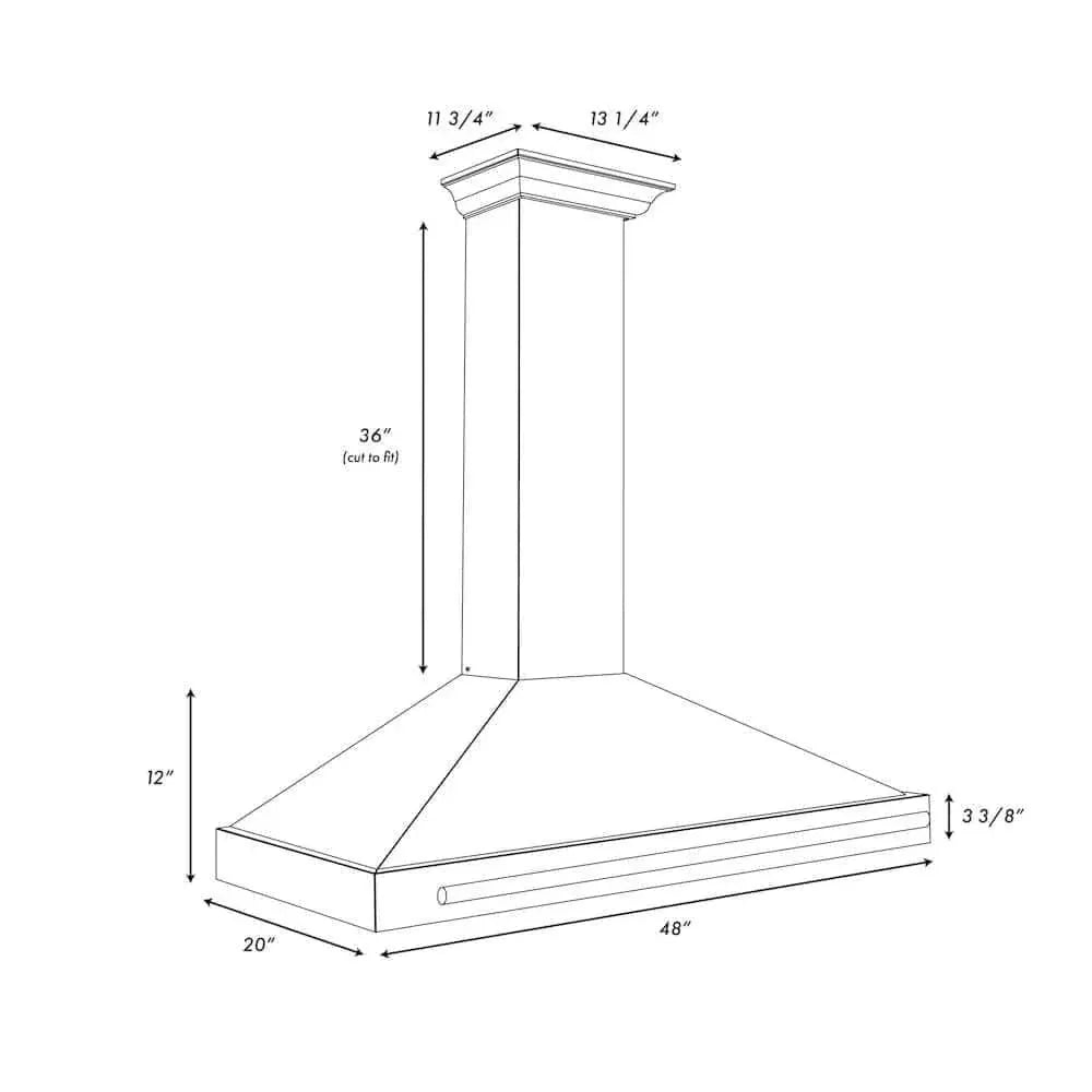 ZLINE 48" Autograph Stainless Wall Range Hood KB4SNZ-BLM48-G by Farmhouse Kitchen and Bath