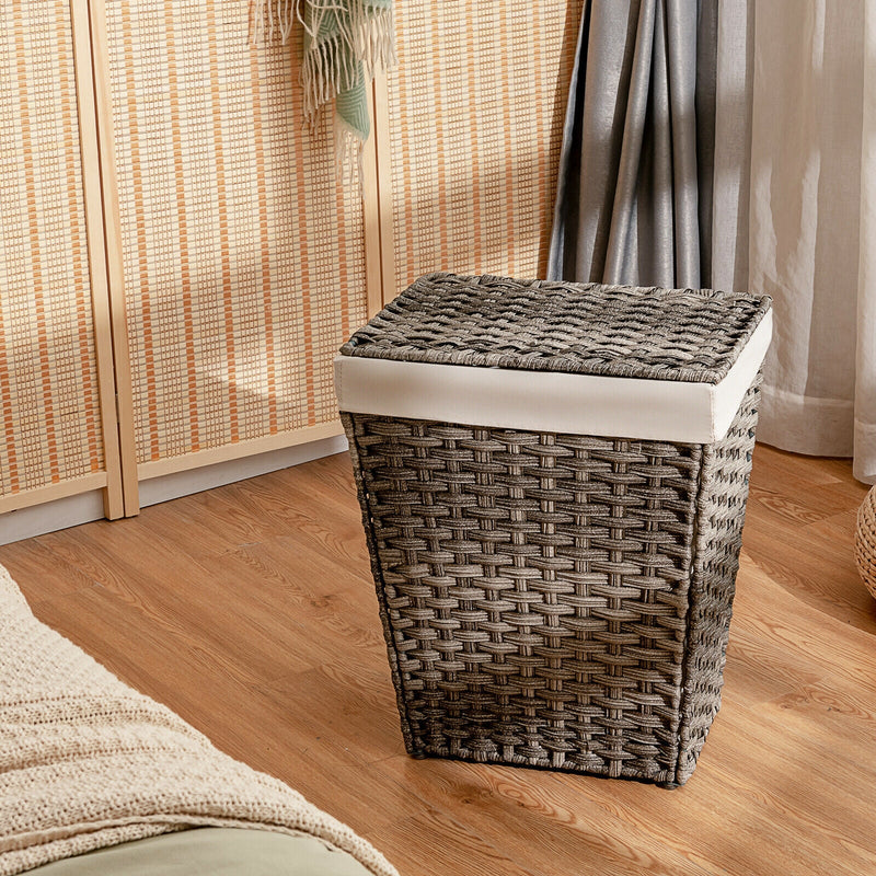 Foldable Handwoven Laundry Hamper with Removable Liner by DirectDeals