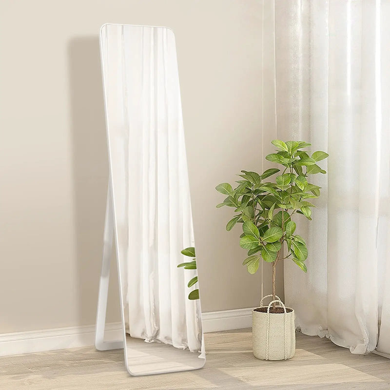 Full Length Frameless Wall Mountable Floor Mirror-White by DirectDeals
