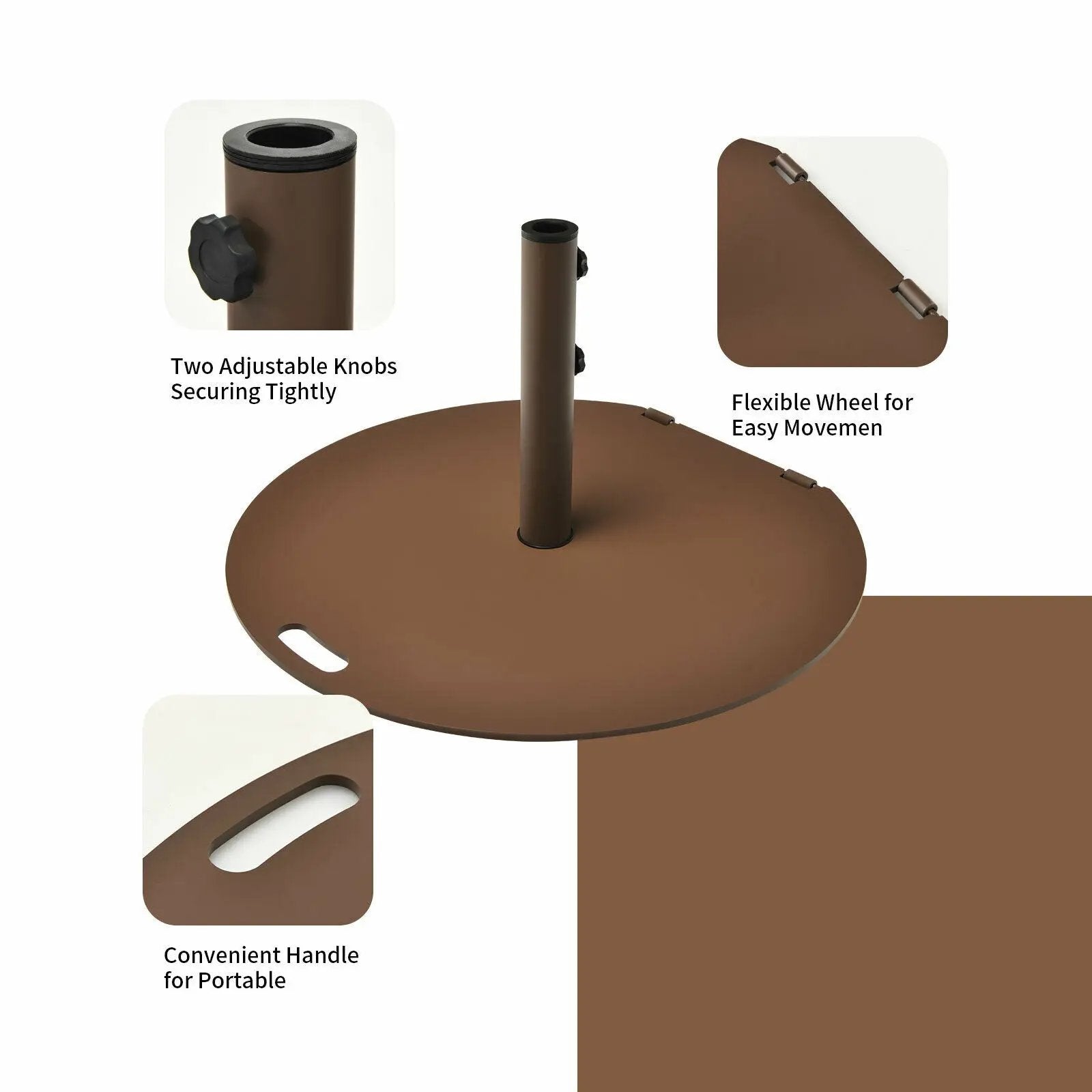 50 lbs Umbrella Base Stand with Wheels for Patio by DirectDeals