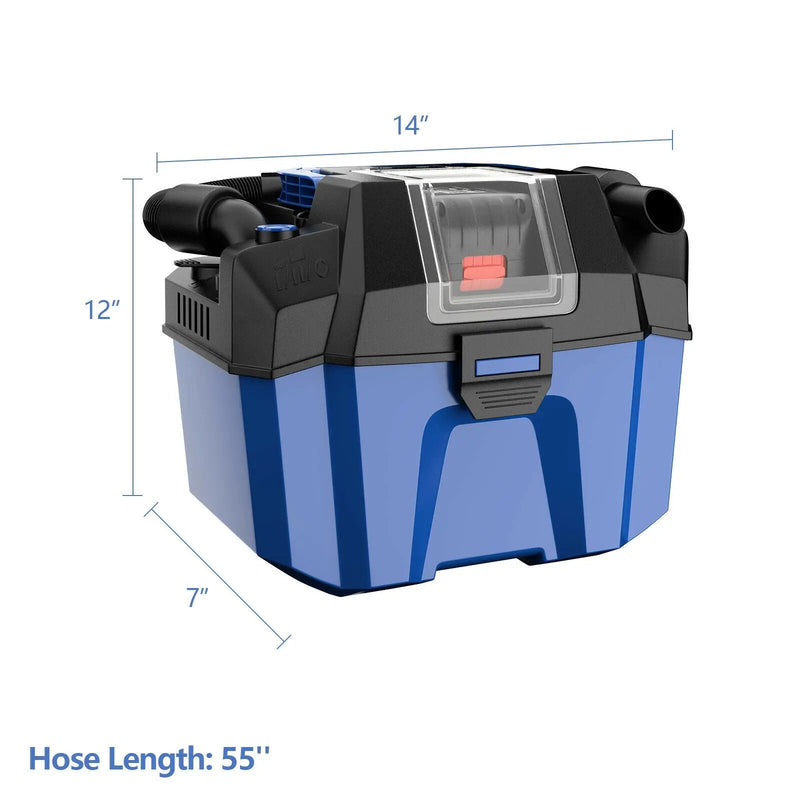 18V Wet Dry Vacuum 2.7 Gal 4 Peak HP Cordless Shop Vac 2.0 AH Battery-Blue by DirectDeals