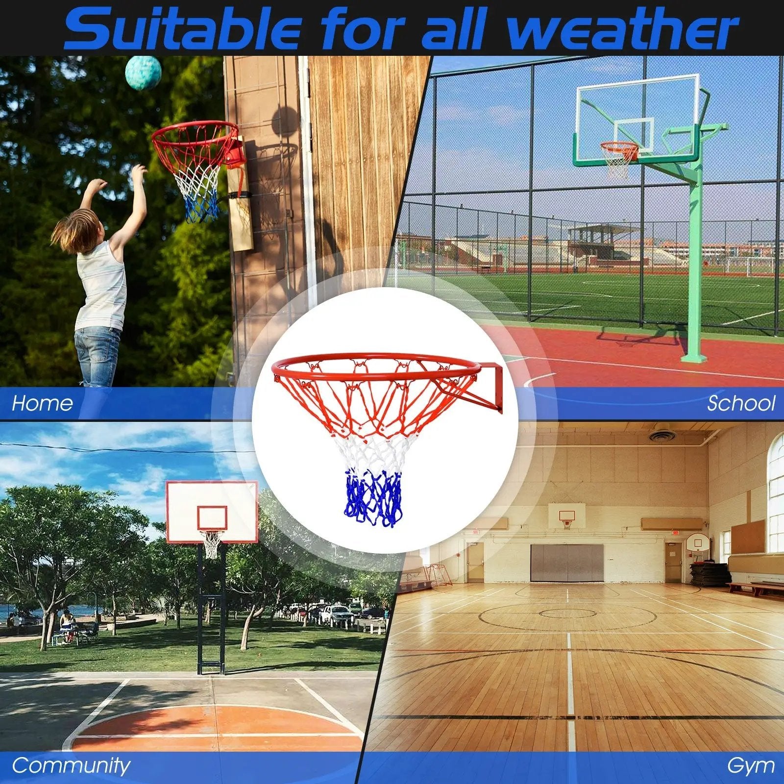 18 Inch Replacement Basketball Rim with All-Weather Net by DirectDeals