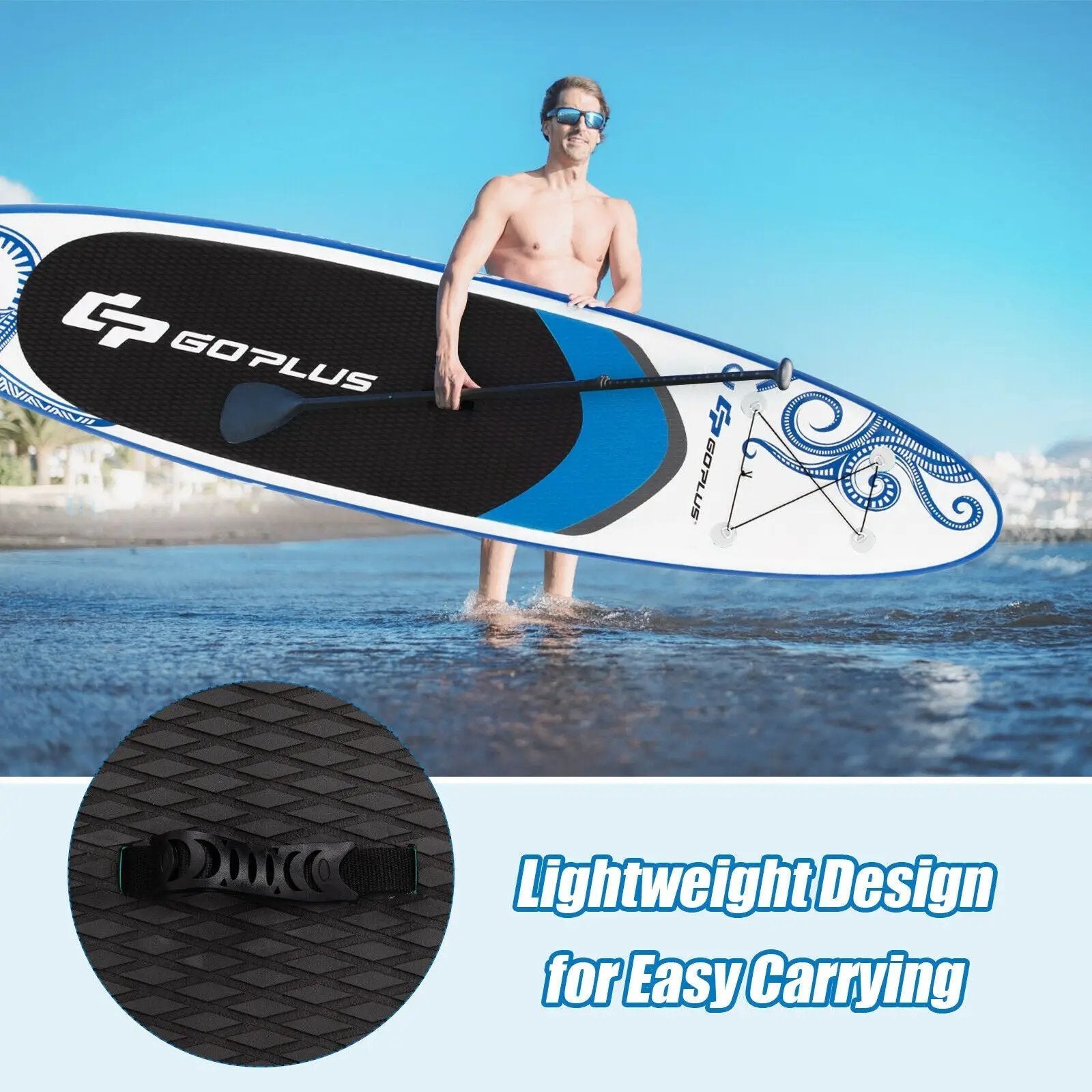 11-Feet Inflatable Paddle Board with Carry Bag by DirectDeals