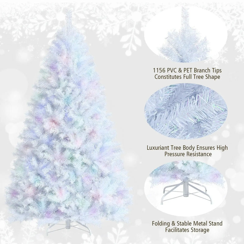 8 Feet Artificial Christmas Tree with 1636 Iridescent Branch Tips by DirectDeals