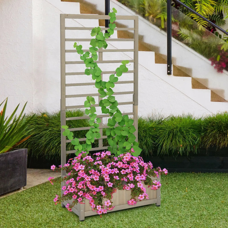 Raised Garden Bed with Trellis for Climbing Plants by DirectDeals