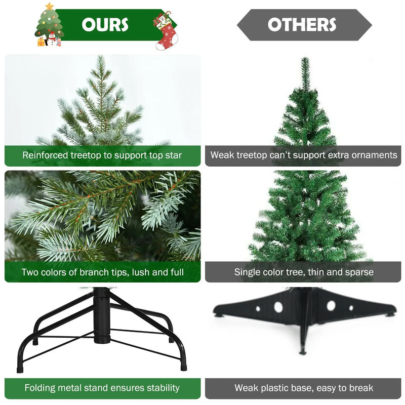 7 Feet Artificial Christmas Tree with 1260 Mixed PE and PVC Tips by DirectDeals