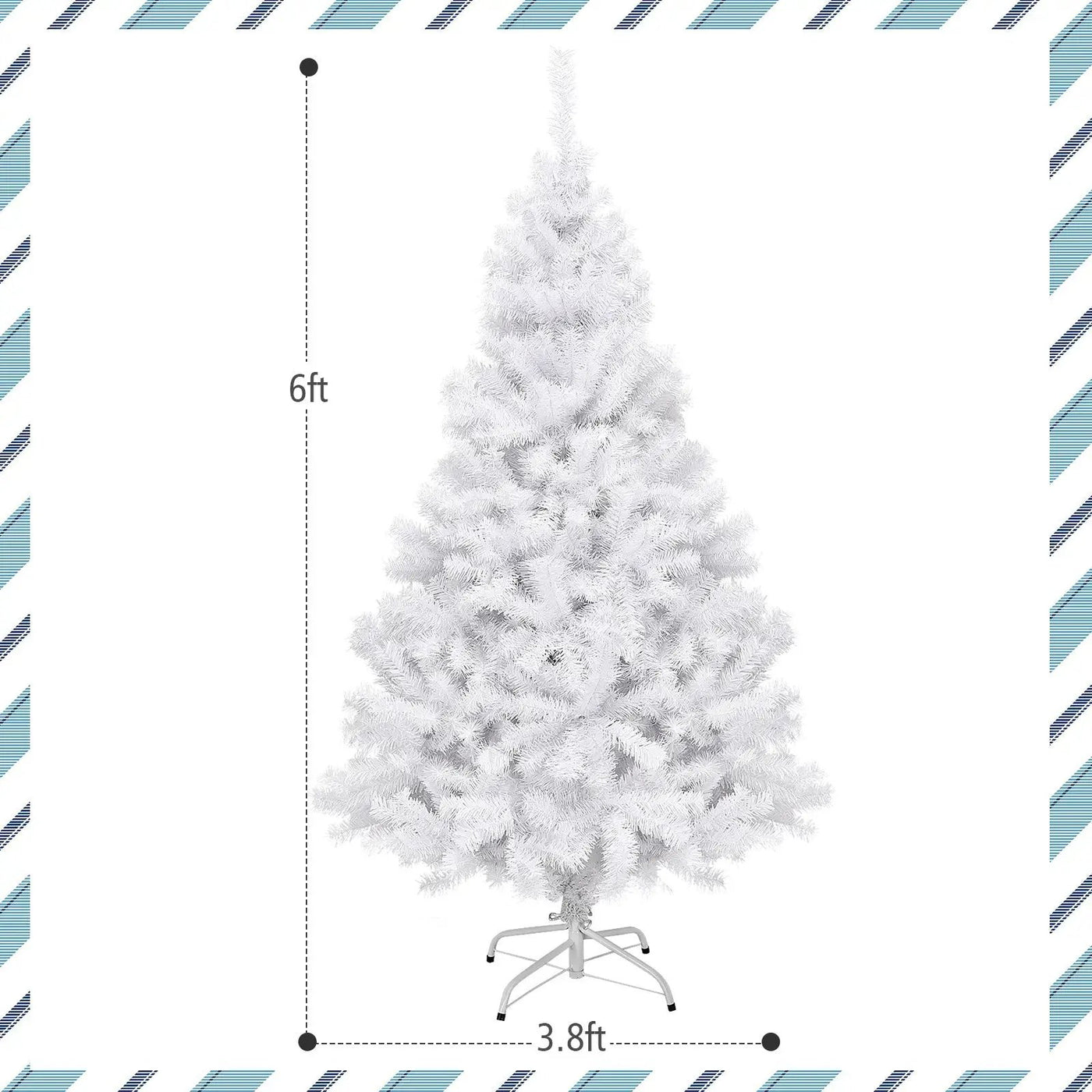 6' / 7.5' / 9' Hinged Artificial Christmas Tree with Metal Stand by DirectDeals