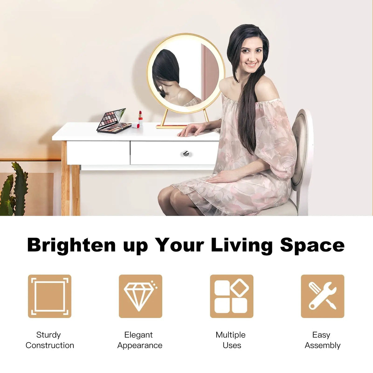 Computer Desk Laptop PC Writing Table Makeup Vanity Table by DirectDeals