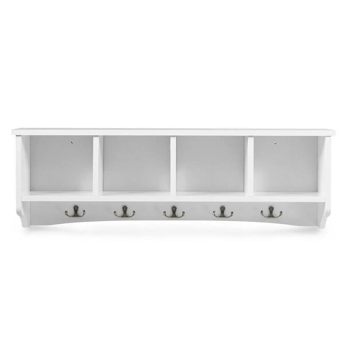 Wall-Mounted Storage Cabinet Hanging Entryway Shelf Coat Rack by DirectDeals