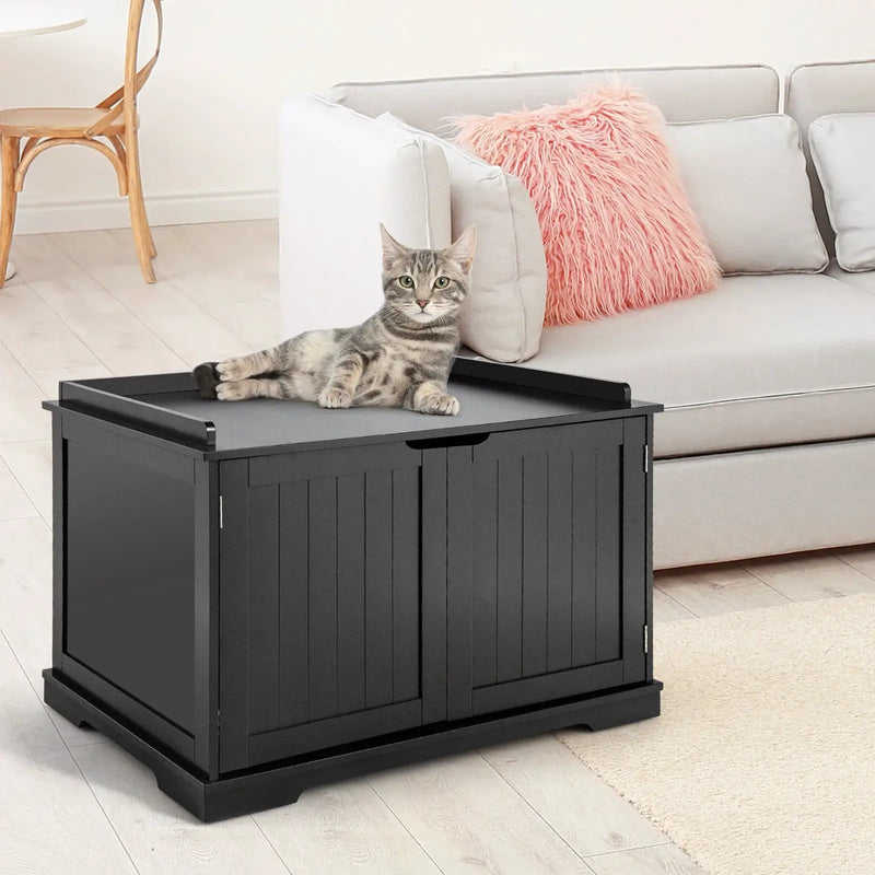 Cat Litter Box Enclosure with Double Doors for Large Cat and Kitty by DirectDeals