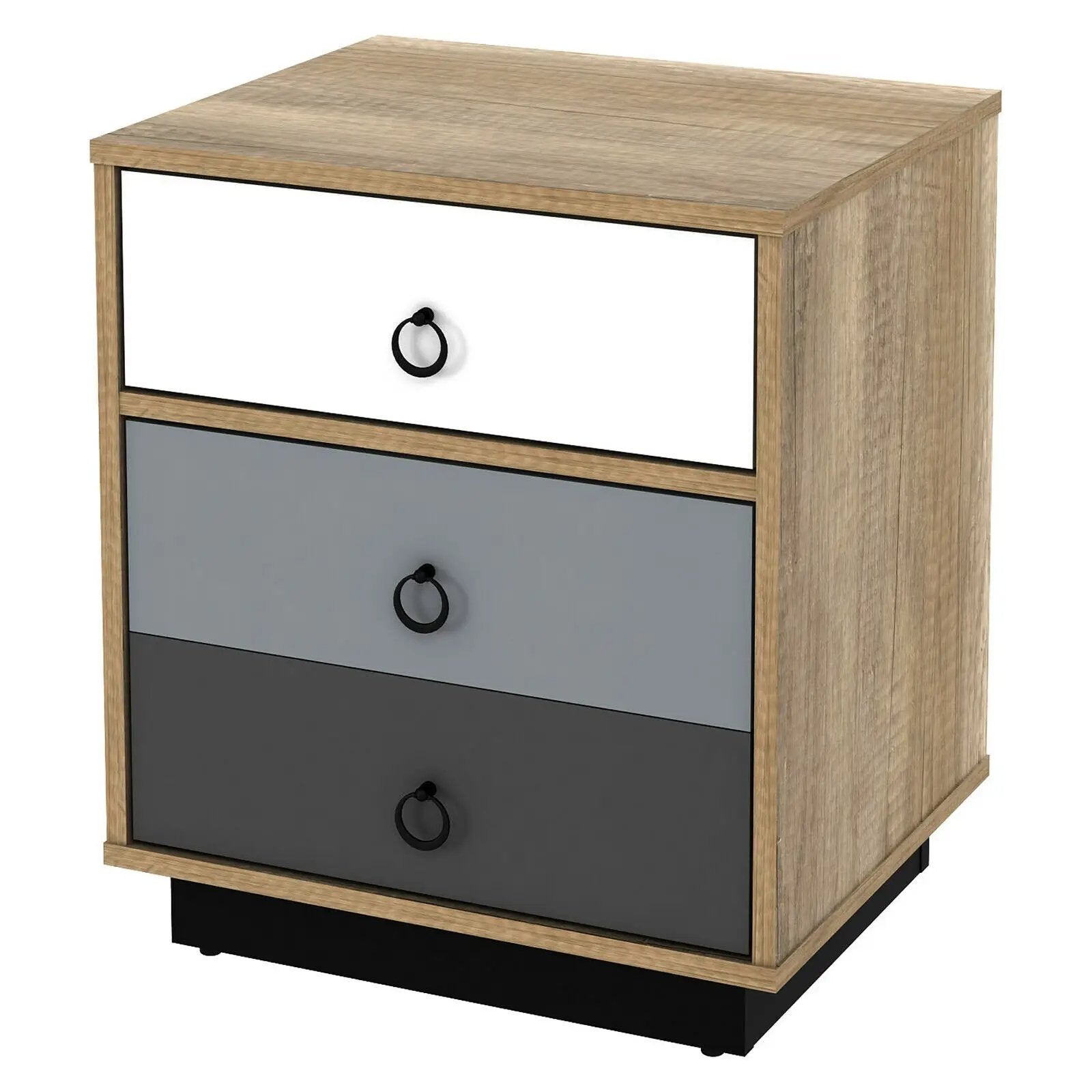 Nightstand with Drawer and Storage Cabinet Wooden Sofa Side Table End Table by DirectDeals