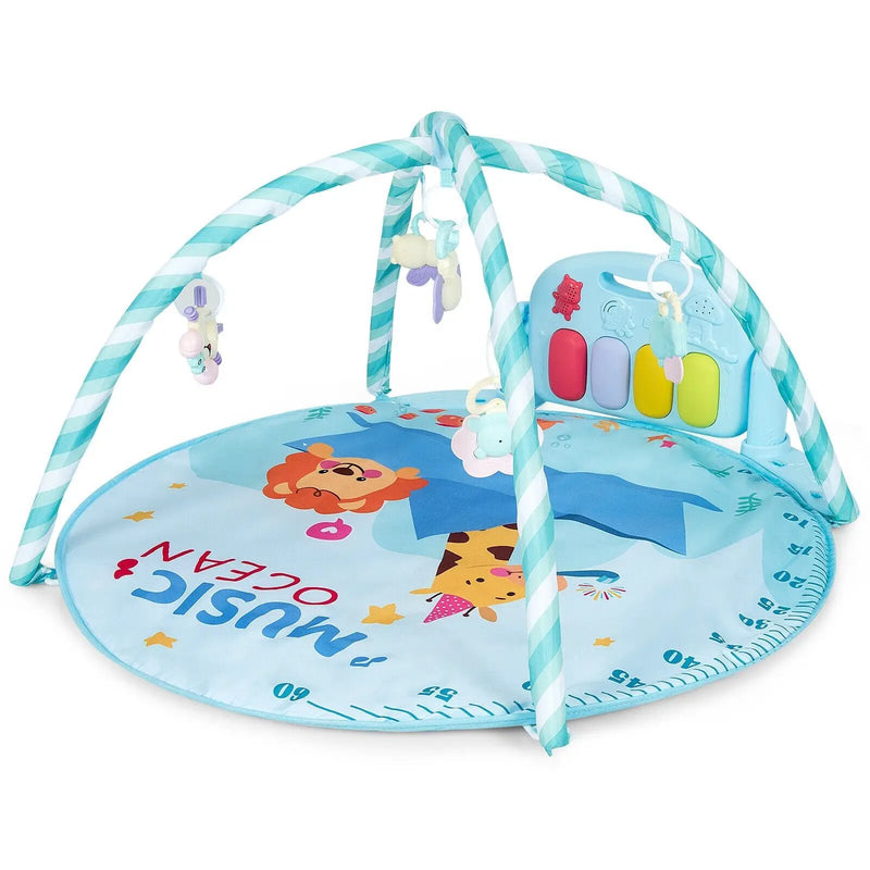 Baby Activity Play Piano Gym Mat with 5 Hanging Sensory Toys by DirectDeals