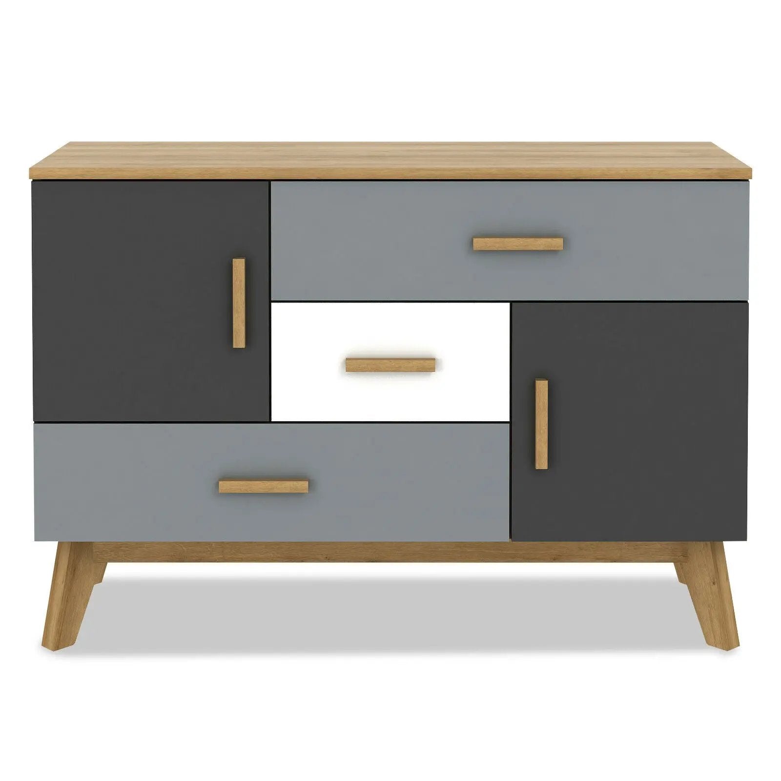 Free-standing Storage Floor Cabinet with 2 Doors and 3 Drawers by DirectDeals