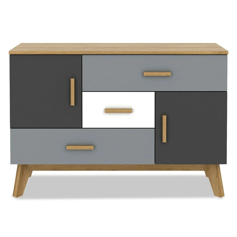 Free-standing Storage Floor Cabinet with 2 Doors and 3 Drawers by DirectDeals