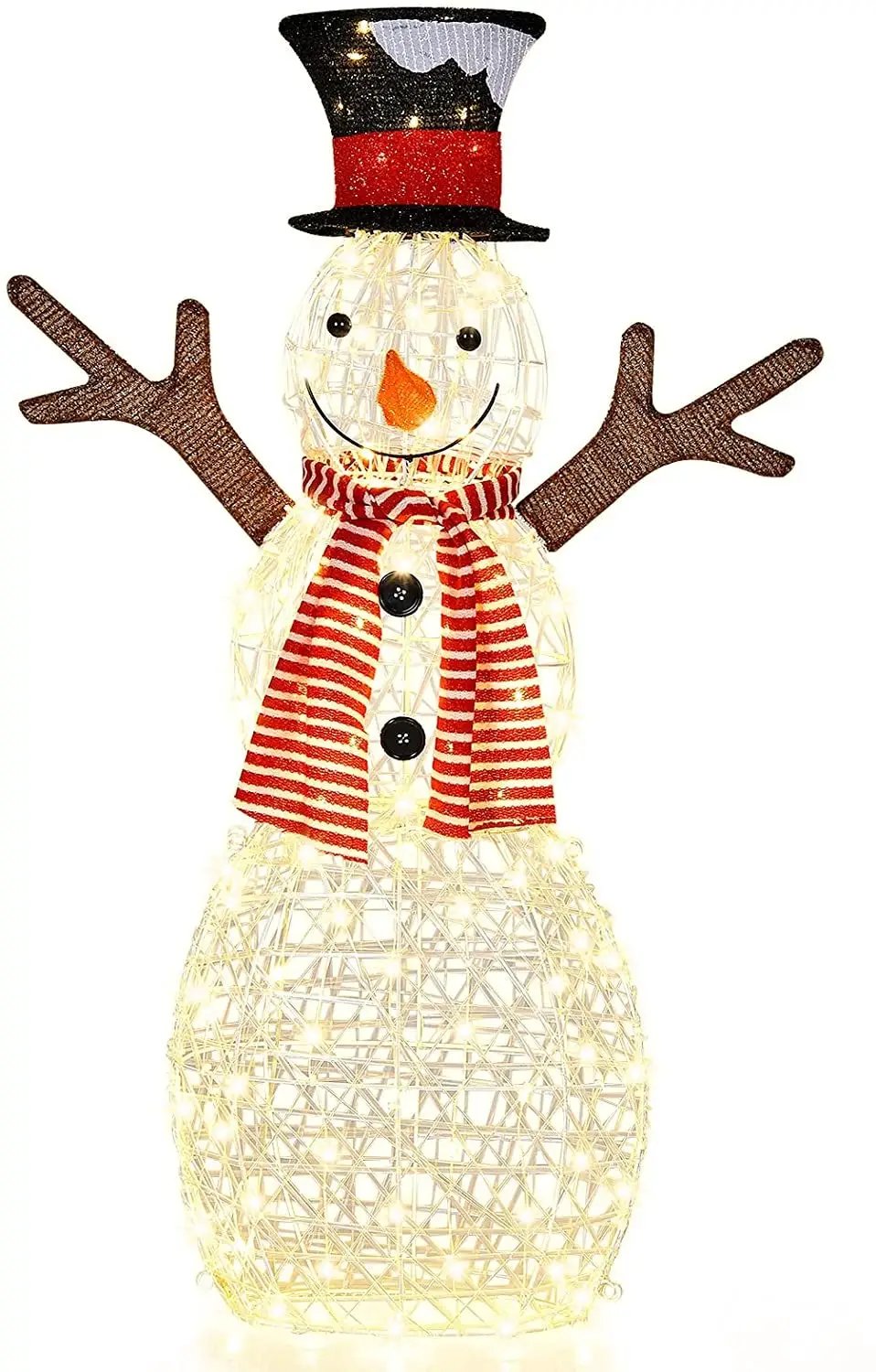 Indoor/Outdoor Christmas Lighted Snowman Decorations with Pre-Lit 80 Lights by DirectDeals