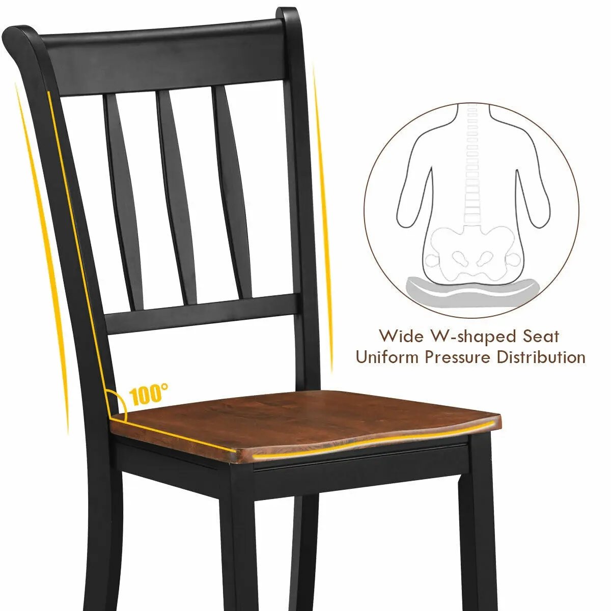 2 Pieces Solid Whitesburg Spindle Back Wood Dining Chairs by DirectDeals