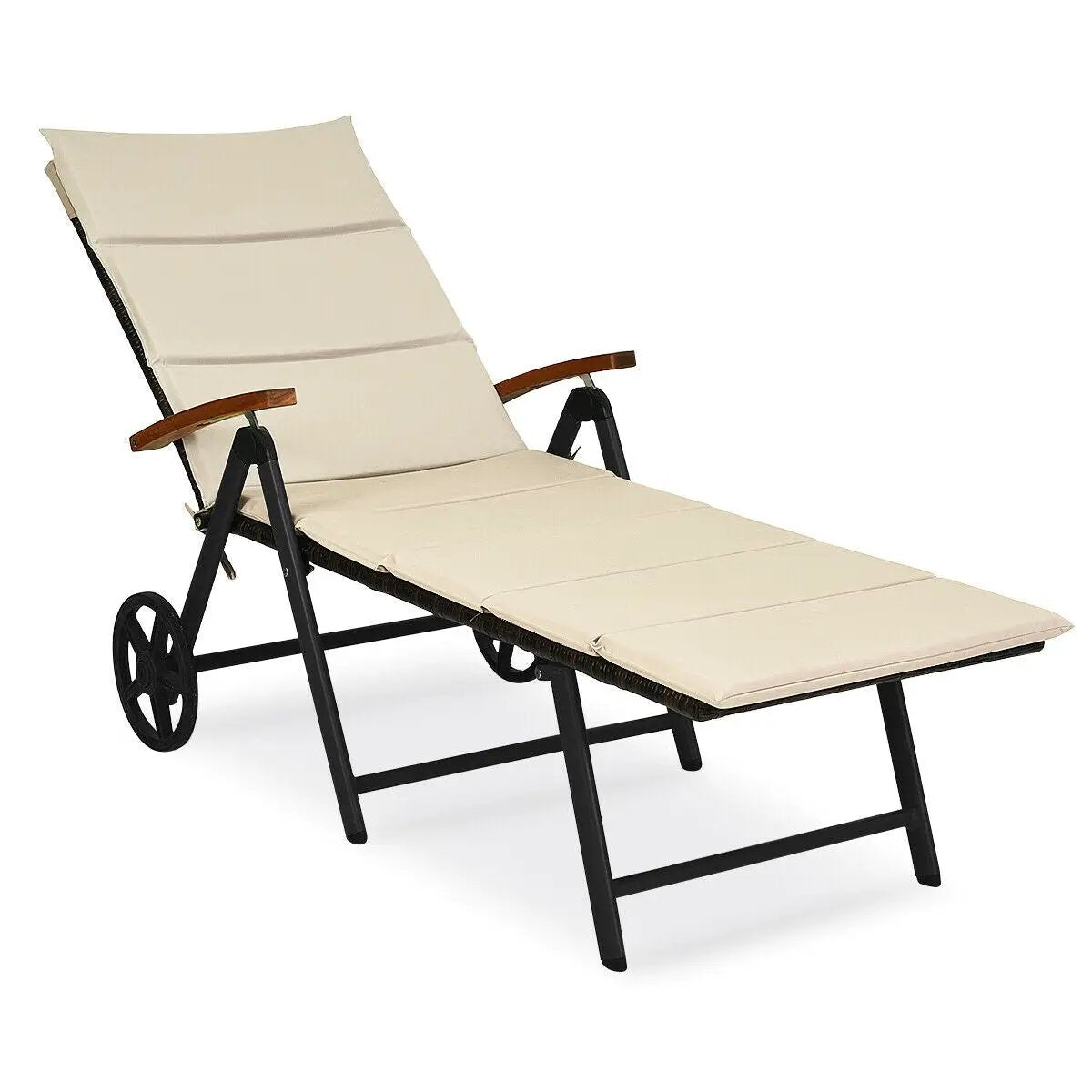 Outdoor Chaise Lounge Chair Rattan Lounger Recliner Chair by DirectDeals