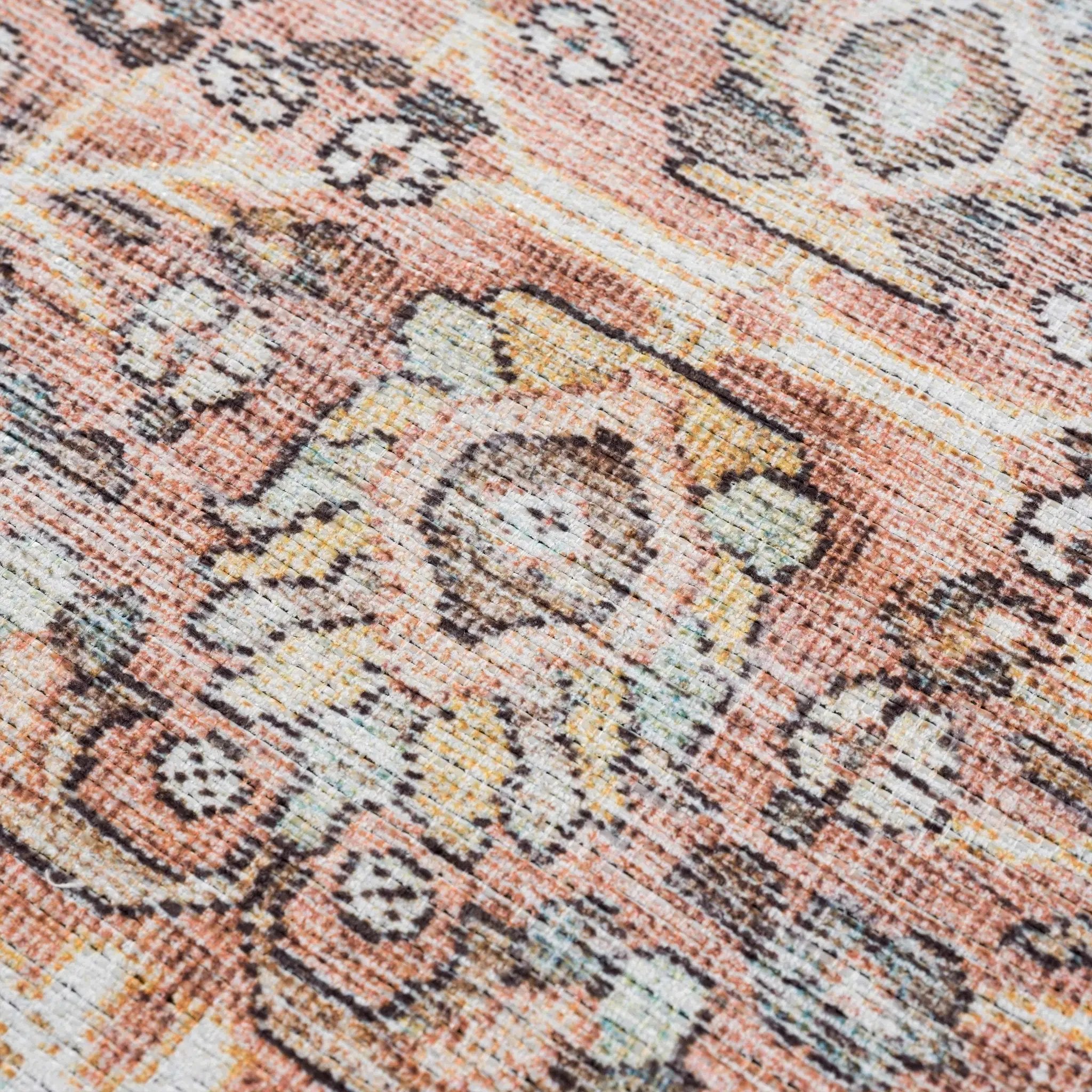 Flat Pile Urpi Red Washable Rug - Clearance by Boutique Rugs