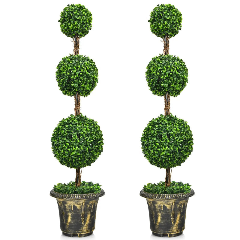 4 Feet Artificial Topiary Triple Ball Tree Plant by DirectDeals