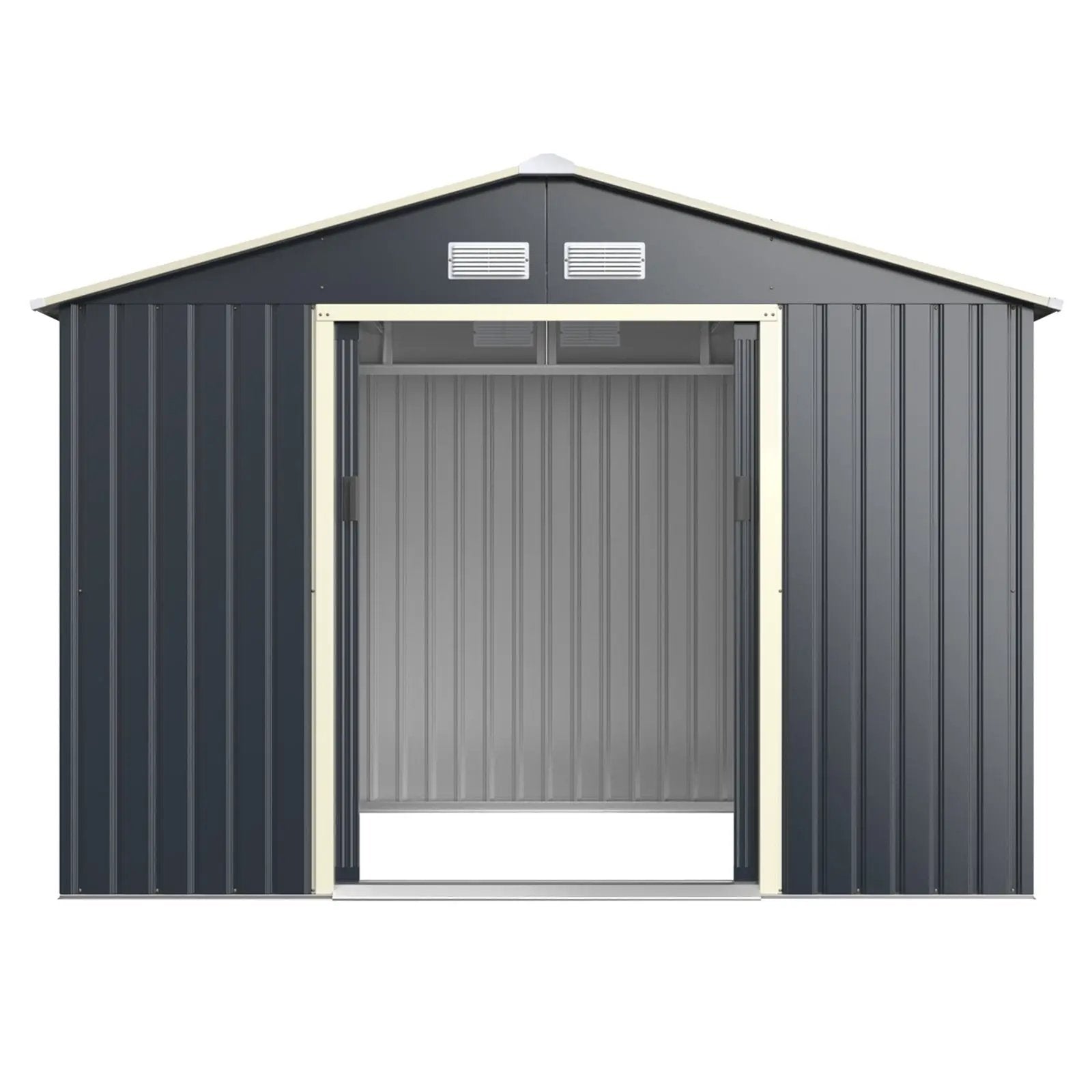 9 x 6 Feet Metal Storage Shed for Garden and Tools-Gray by DirectDeals
